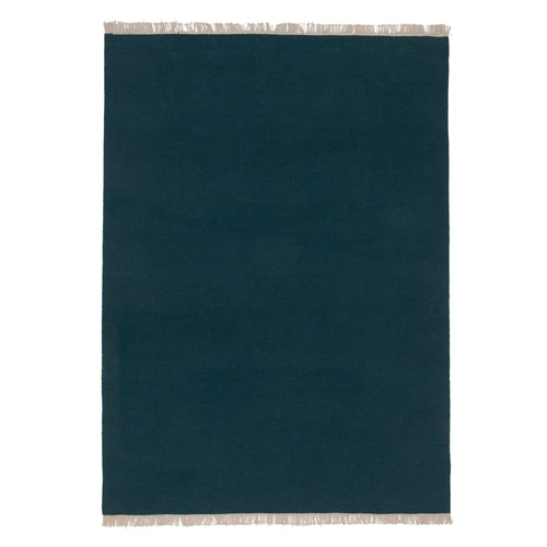 Manu rug in teal, 50% new wool & 50% cotton |Find the perfect wool rugs