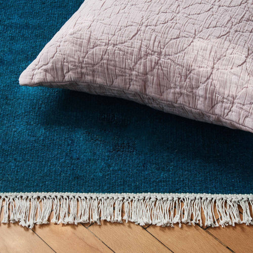 Manu rug, teal, 50% new wool & 50% cotton |High quality homewares