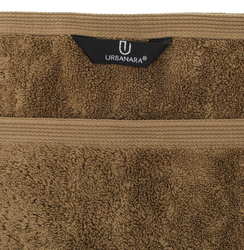 Penela hand towel, brown, 100% egyptian cotton | URBANARA cotton towels