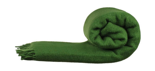 Miramar blanket, green, 100% lambswool | URBANARA wool blankets