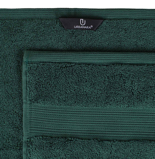 Salema hand towel, dark green, 100% supima cotton | URBANARA cotton towels