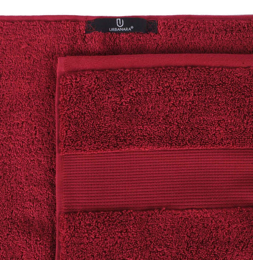 Alvito hand towel, dark red, 100% zero twist cotton | URBANARA cotton towels