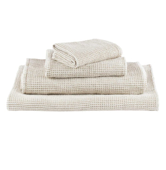 Kotra hand towel, beige & ivory, 50% linen & 50% cotton