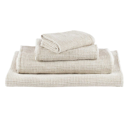 Kotra hand towel, beige & ivory, 50% linen & 50% cotton