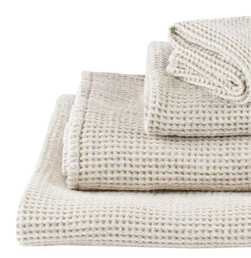 Kotra hand towel, beige & ivory, 50% linen & 50% cotton | URBANARA linen towels