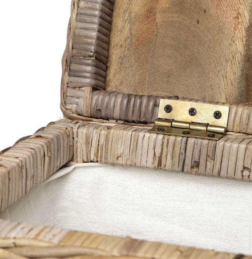 Java laundry basket, grey brown, 100% rattan & 100% cotton | URBANARA laundry baskets