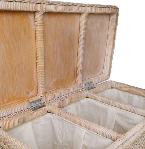 Java laundry basket, chalk white, 100% rattan & 100% cotton | URBANARA laundry baskets