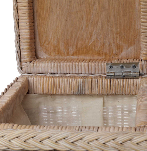 Java laundry basket, chalk white, 100% rattan & 100% cotton |High quality homewares