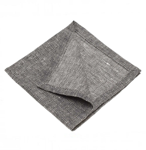 Zarasai place mat, black & white, 100% linen |High quality homewares