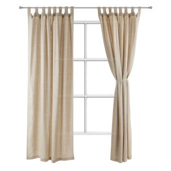 Vinstra curtain, natural & beige, 100% linen