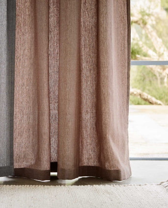 Vinstra curtain, brown & beige, 100% linen