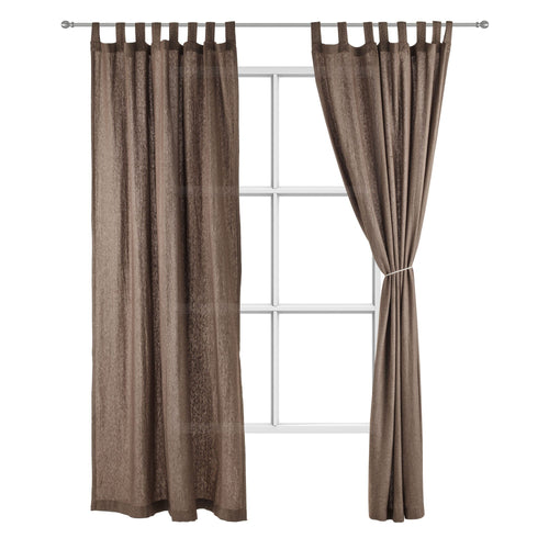 Vinstra curtain, brown & beige, 100% linen