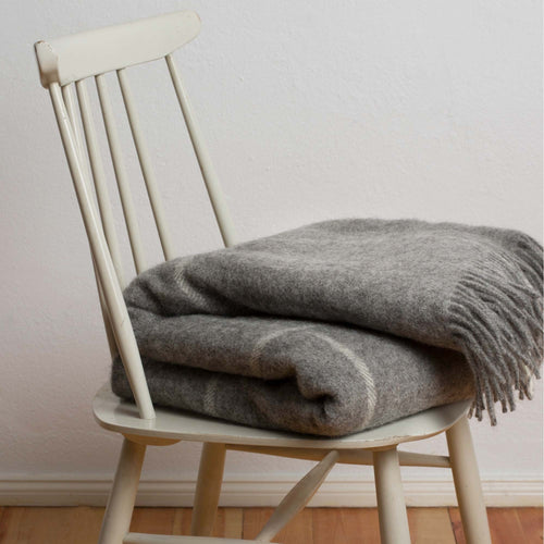 Saldus Wool Blanket grey & cream, 100% new wool | High quality homewares