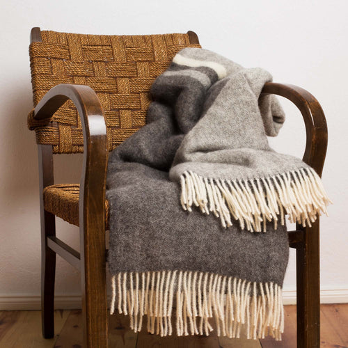 Salakas Wool Blanket brown & grey, 100% new wool | High quality homewares