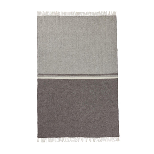 Salakas Wool Blanket brown & grey, 100% new wool | URBANARA wool blankets