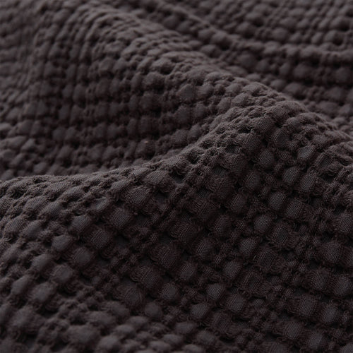 Anadia Cotton Quilt charcoal, 100% cotton | URBANARA bedspreads & quilts