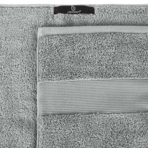 Alvito hand towel, blue grey, 100% zero twist cotton | URBANARA cotton towels