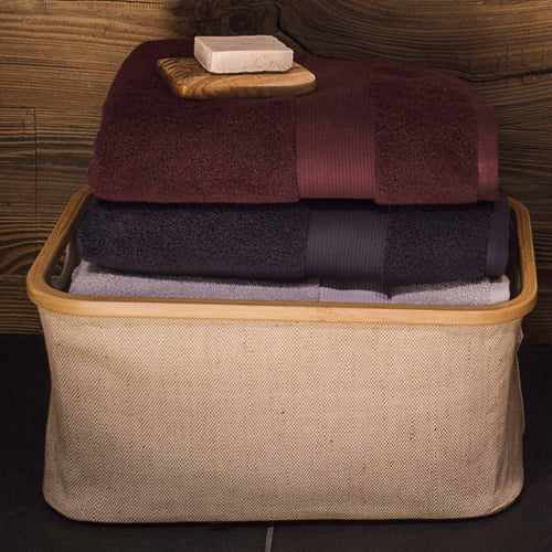 Alvito hand towel, bordeaux red, 100% zero twist cotton | URBANARA cotton towels