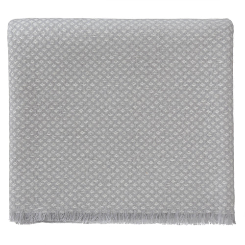 Alashan blanket, light grey & cream, 100% cashmere wool