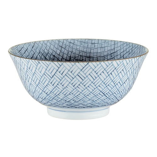 Onuma bowl, white & blue, 100% ceramic