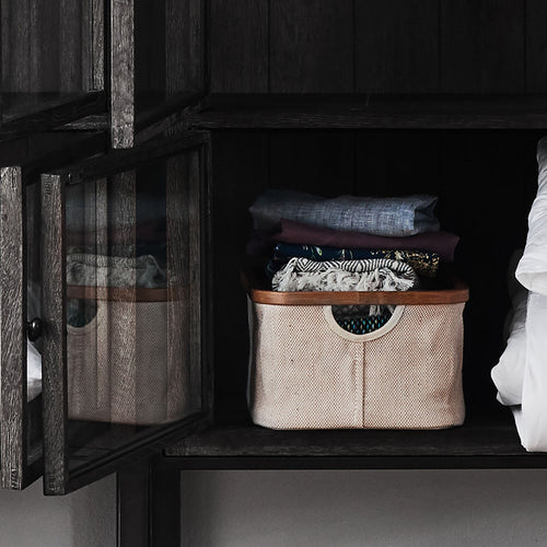 Champa storage, natural & brown, 57% linen & 43% cotton |High quality homewares