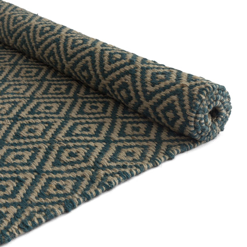 Dasheri runner, teal, 100% jute | URBANARA runners