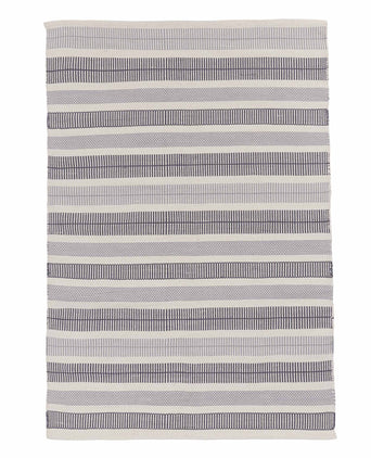 Vandani Rug off-white & grey & dark grey blue, 100% cotton