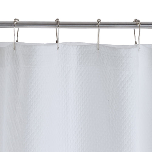 Proaza shower curtain, white, 100% cotton | URBANARA bathroom accessories