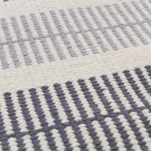 Vandani Rug off-white & grey & dark grey blue, 100% cotton | URBANARA cotton rugs
