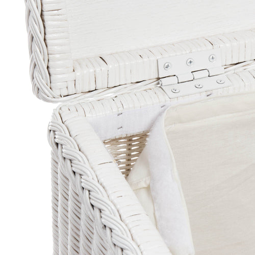 Java laundry basket in painted white, 100% rattan & 100% cotton |Find the perfect laundry baskets