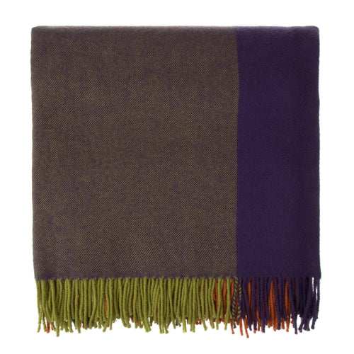 Caracas blanket, dark purple & orange, 100% merino wool