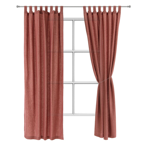 Vinstra curtain, red & beige, 100% linen