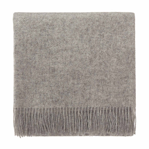 Miramar blanket, light grey, 100% lambswool
