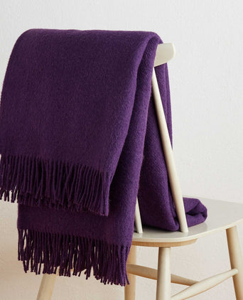 Miramar blanket, purple, 100% lambswool