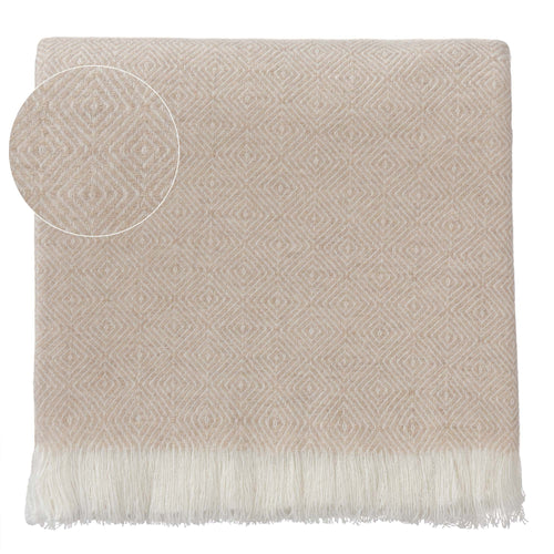 Uyuni blanket, beige & cream, 100% cashmere wool