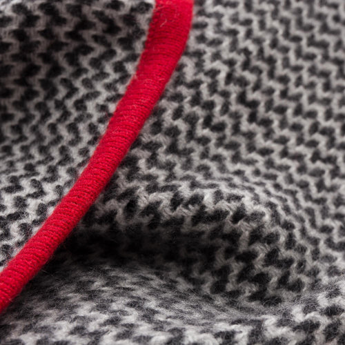 Foligno blanket, black & cream & red, 100% cashmere wool | URBANARA cashmere blankets