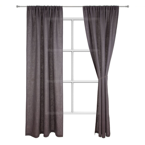 Fana curtain, charcoal, 100% linen