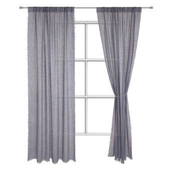 Kiruna curtain, blue grey, 100% linen