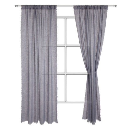 Kiruna curtain, blue grey, 100% linen