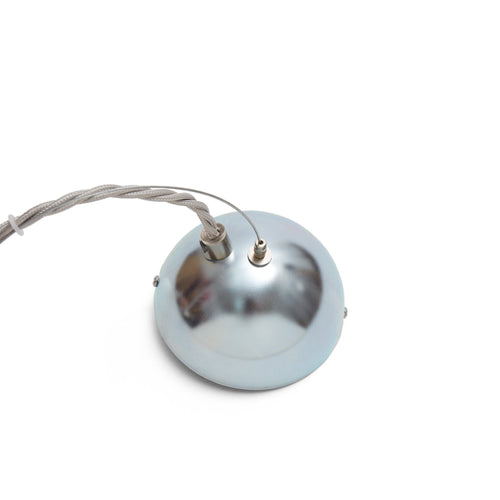 Ribe pendant lamp, light blue & silver, 100% glass & 100% metal | URBANARA pendant lamps