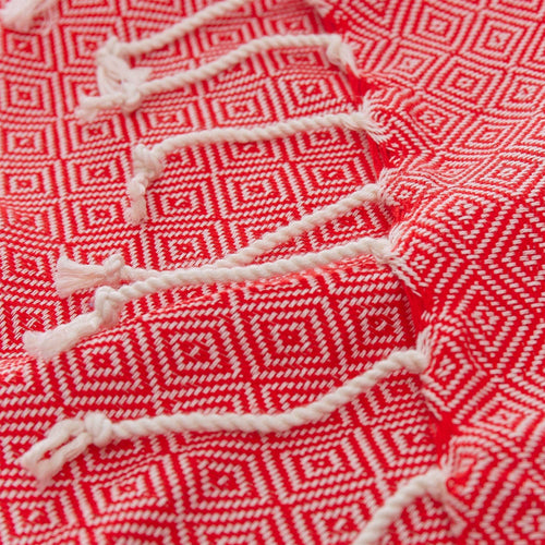 Cesme hammam towel, dark red & white, 100% cotton | URBANARA hammam towels