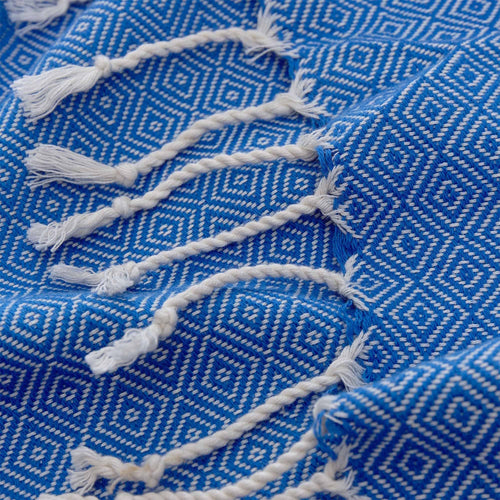 Cesme Hammam Towel blue & white, 100% cotton | URBANARA hammam towels