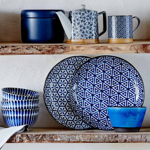 White & Dark blue Onuma Teller | Home & Living inspiration | URBANARA