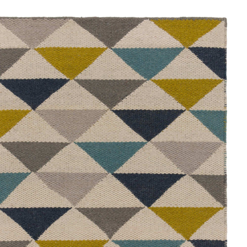Barli rug, olive green, 50% new wool & 50% cotton |High quality homewares