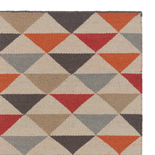 Barli rug, orange, 50% new wool & 50% cotton | URBANARA wool rugs