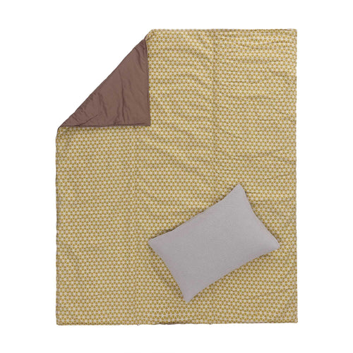 Saldanha Picnic Blanket mustard & natural & brown, 75% cotton & 25% linen