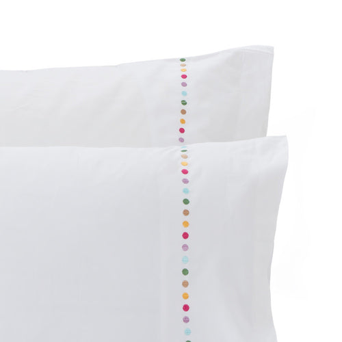 Mahina duvet cover, white & multicolour, 100% cotton | URBANARA sateen bedding