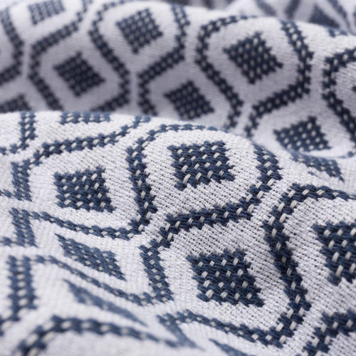 Viana bedspread, blue grey & white, 100% cotton | URBANARA bedspreads & quilts