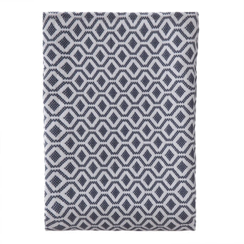 Viana bedspread, blue grey & white, 100% cotton