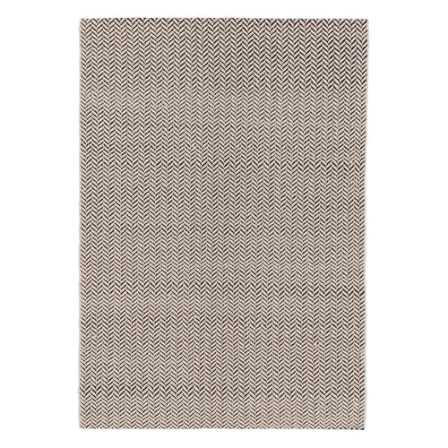 Kolvra rug, black & white, 100% new wool | URBANARA wool rugs